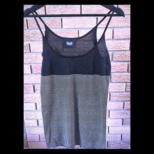 Authentic, Vintage D&G BLK/Tan Gold Sheer Tank